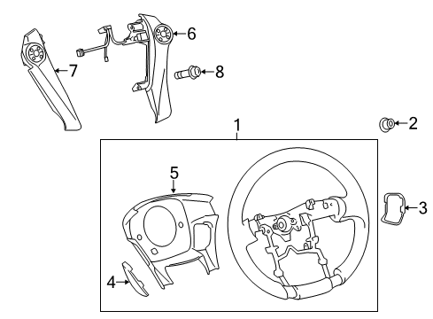 2015 Toyota Prius C Switch, Steering Pad Diagram for 84244-52030-B0