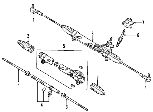 2005 Toyota MR2 Spyder P/S Pump & Hoses, Steering Gear & Linkage Diagram 1 - Thumbnail