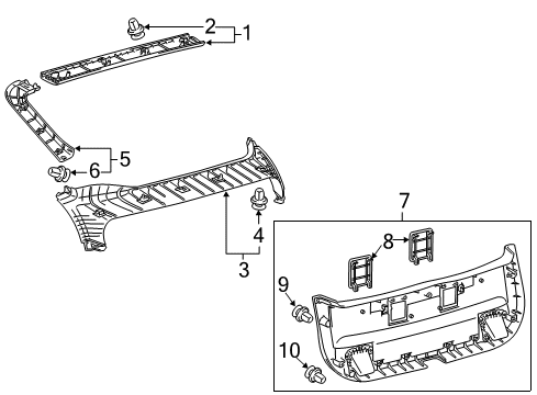 2015 Toyota Prius Plug-In Interior Trim - Lift Gate Diagram