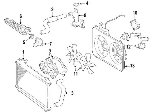 2005 Toyota Sienna Computer, Cooling Fan Diagram for 89257-30040