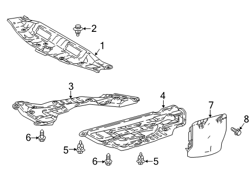 2022 Toyota Camry Splash Shields Diagram 3 - Thumbnail