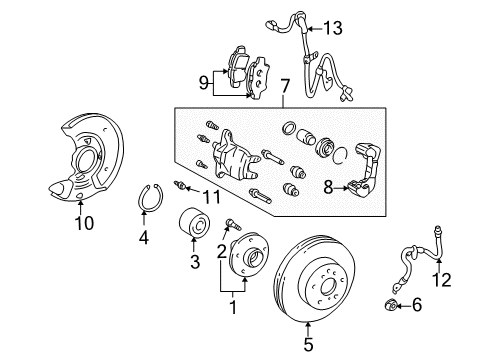 2005 Scion xA Mounting, Front Disc Brake Cylinder, RH Diagram for 47721-52170