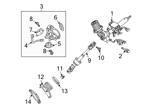 2015 Toyota Venza Steering Column & Wheel, Steering Gear & Linkage Diagram 3 - Thumbnail