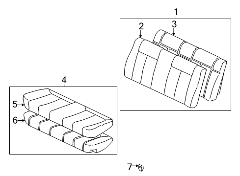 2003 Toyota Solara Rear Seat Back Cover (For Bench Type) Diagram for 71077-AA320-A0