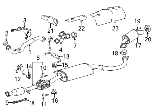 2015 Toyota Highlander Exhaust Tail Pipe Assembly Diagram for 17430-0P360