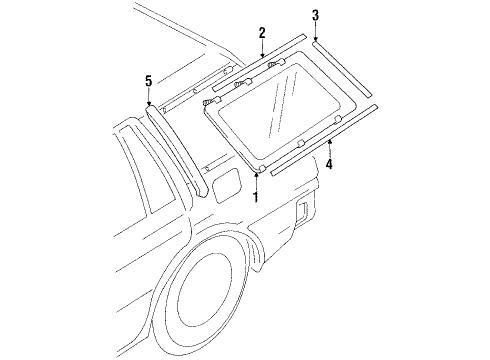 1988 Toyota Corolla Moulding, Quarter Window, Outside Rear LH Diagram for 75646-12080