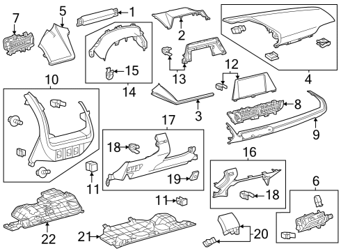 2023 Toyota Prius Center Grille Diagram for 55670-47270