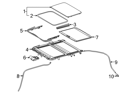 2014 Toyota Corolla Weatherstrip, Sliding Roof Diagram for 63251-02070