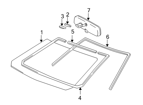 2003 Toyota Corolla Windshield Glass Diagram