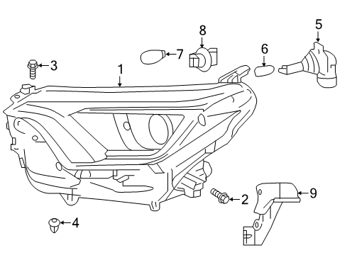 2017 Toyota RAV4 Bulbs Diagram 3 - Thumbnail