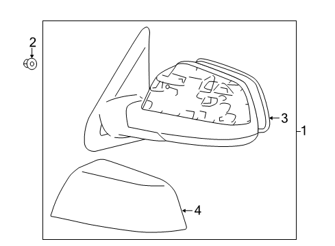 2014 Toyota Tundra Outside Rear View Driver Side Mirror Assembly Diagram for 87940-0C450