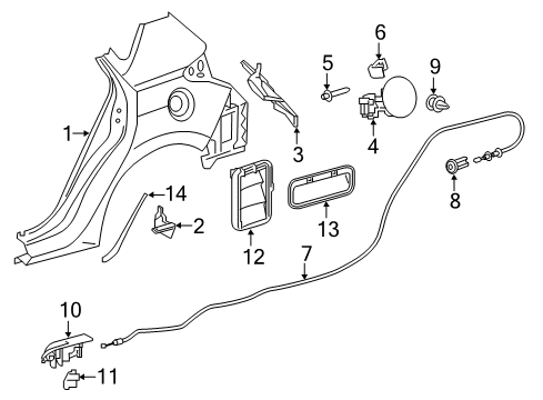 2018 Toyota Corolla iM Lid Assembly, Fuel FILLE Diagram for 77350-12530