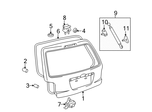 2006 Toyota Highlander Lift Gate Diagram 2 - Thumbnail