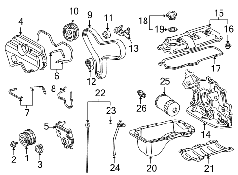 2003 Toyota Tundra Engine Parts & Mounts, Timing, Lubrication System Diagram 3 - Thumbnail