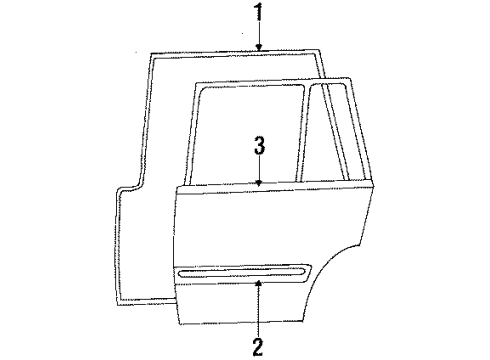 1986 Toyota Tercel Weatherstrip, Rear Door, RH Diagram for 67871-16090