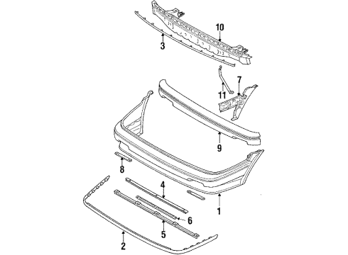 1991 Toyota Corolla Front Bumper Diagram 4 - Thumbnail