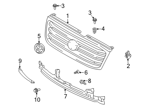 2003 Toyota Land Cruiser Panel Sub-Assy, Front End Diagram for 53903-60070