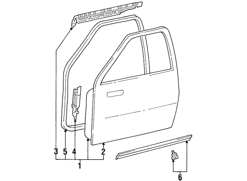 1996 Toyota T100 Door & Components, Body Diagram