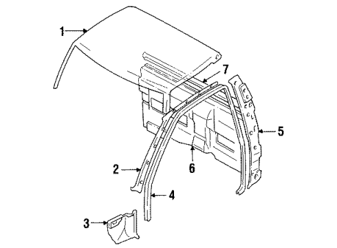 1992 Toyota Pickup Interior Trim - Cab Diagram