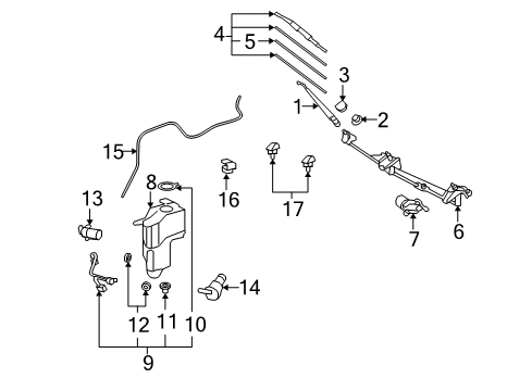 2008 Toyota FJ Cruiser Jar Assy, Windshield Washer Diagram for 85315-35320