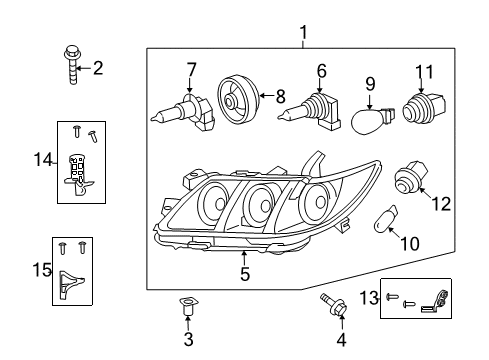 2007 Toyota Camry Headlamps, Electrical Diagram 3 - Thumbnail