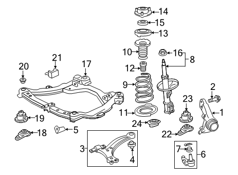 2013 Toyota Camry Front Suspension, Control Arm, Stabilizer Bar Diagram 2 - Thumbnail