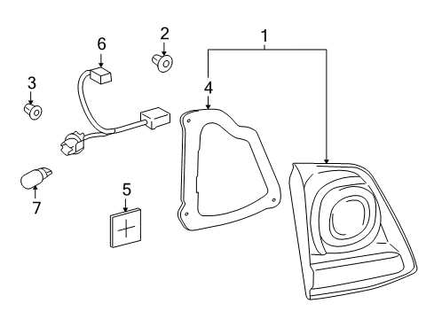 2008 Toyota Land Cruiser Tail Lamps Diagram 1 - Thumbnail