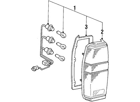 1987 Toyota Cressida Lens, Rear Combination Lamp, LH Diagram for 81561-23200