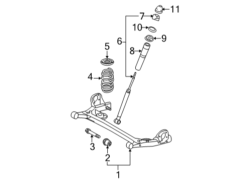 2019 Toyota Sienna Shock Absorber Assembly Rear Left Diagram for 48531-09C10