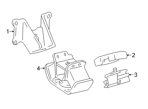 2020 Toyota Tacoma Engine & Trans Mounting Diagram 1 - Thumbnail