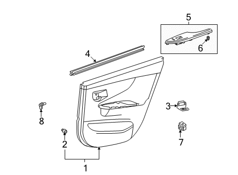 2011 Toyota Corolla Interior Trim - Rear Door Diagram