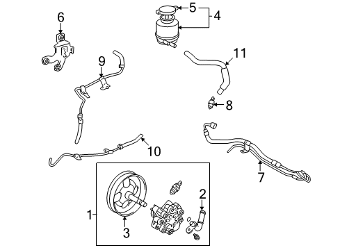 2007 Toyota Solara P/S Pump & Hoses, Steering Gear & Linkage Diagram 2 - Thumbnail