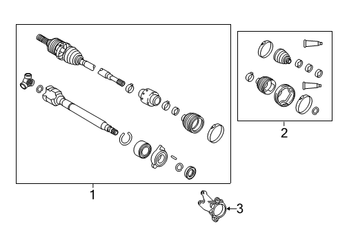 2019 Toyota Avalon Drive Axles - Front Diagram