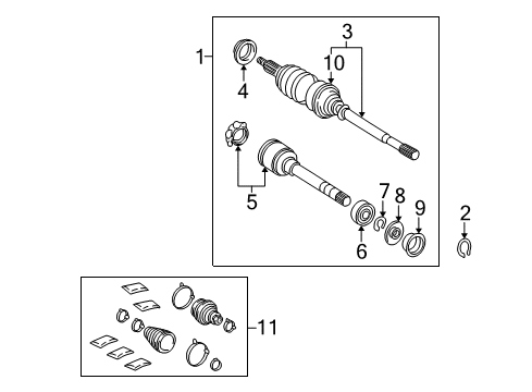 2002 Toyota Solara Shaft Assembly, Front Drive, Right Diagram for 43410-06271