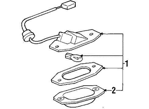 1985 Toyota Cressida Lamp Assy, License Plate Diagram for 81270-23090