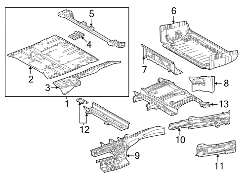 2021 Toyota Sienna Rear Floor & Rails Diagram 2 - Thumbnail