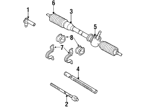 1990 Toyota Corolla Steering Column & Wheel, Steering Gear & Linkage Diagram 5 - Thumbnail