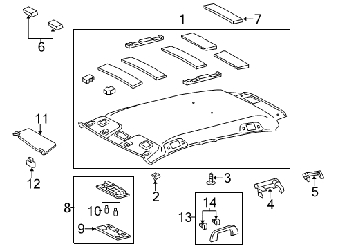 2012 Toyota Yaris Visor Assembly, Right Diagram for 74310-52890-B0