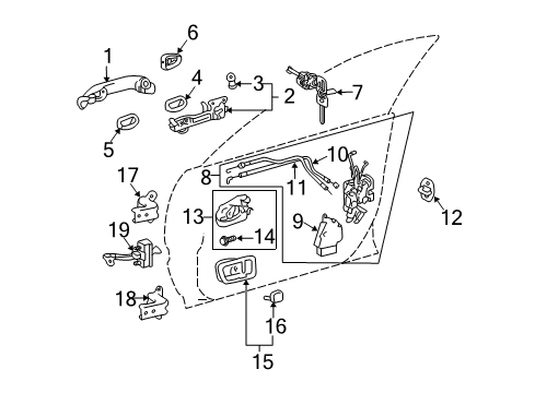 2006 Toyota Highlander Door & Components Diagram 2 - Thumbnail