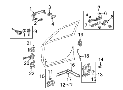 2010 Toyota Highlander Front Door Diagram 7 - Thumbnail