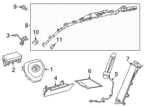 2022 Toyota Corolla Air Bag Assembly, CURTAI Diagram for 62180-12320