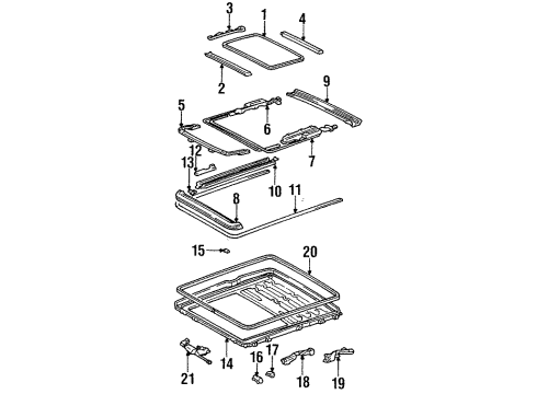 1996 Toyota Avalon Garnish, Sliding Roof Side, RH Diagram for 63217-07010-B0