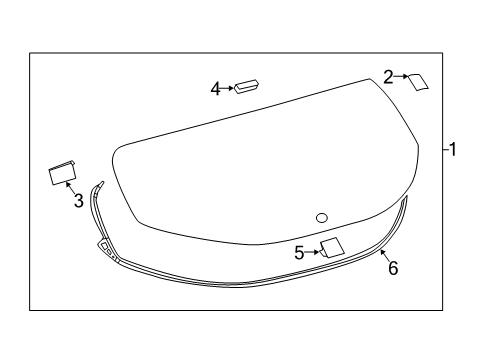 2021 Toyota Corolla Glass - Lift Gate Diagram