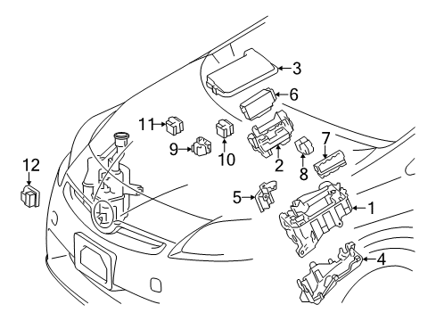 2015 Toyota Prius V Relay, Running Light Diagram for 82642-60020