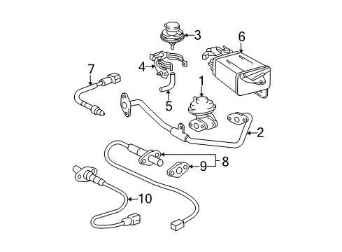 1999 Toyota Tacoma EGR System, Emission Diagram 2 - Thumbnail