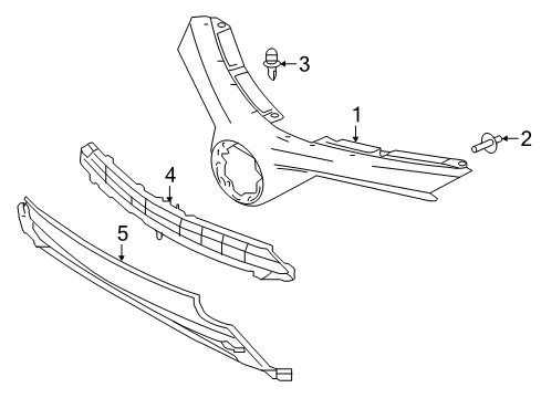 2017 Toyota RAV4 Grille & Components Diagram