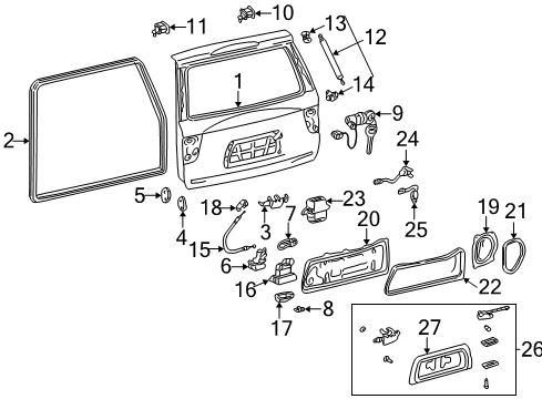 2005 Toyota Sequoia Cushion, Back Door Stopper Diagram for 67294-45010