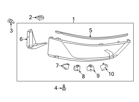 2018 Toyota Corolla iM Spoiler, Rear Bumper Diagram for 76896-12100-G0