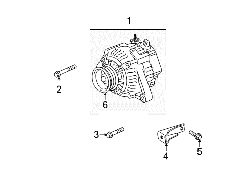 2013 Toyota Highlander Pulley, Alternator W/Clutch Diagram for 27415-0W111