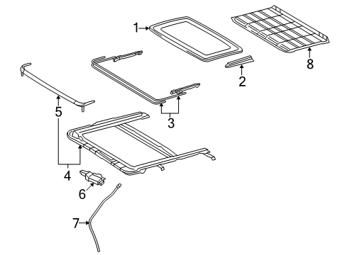 2007 Toyota Solara Sunroof, Body Diagram